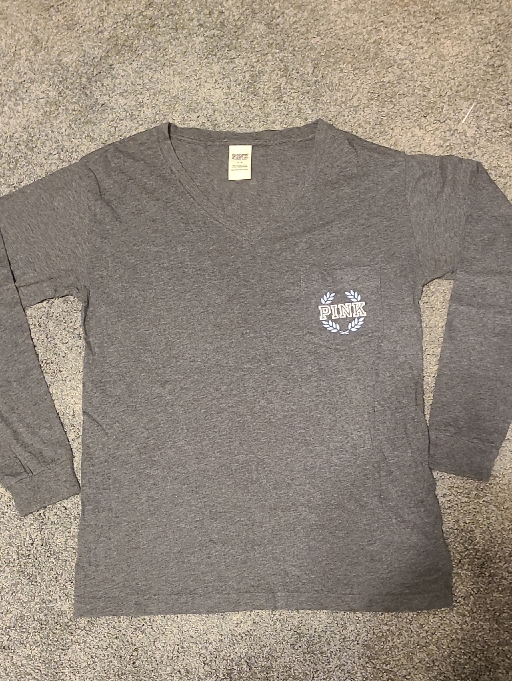 PINK Victoria's Secret Dark Gray Campus Tee